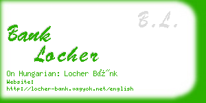 bank locher business card